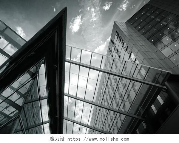 商务金融黑白城市建筑背景图片
